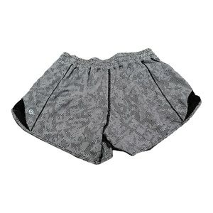 Lululemon black white hotty hot seawheeze athletic running shorts size 8